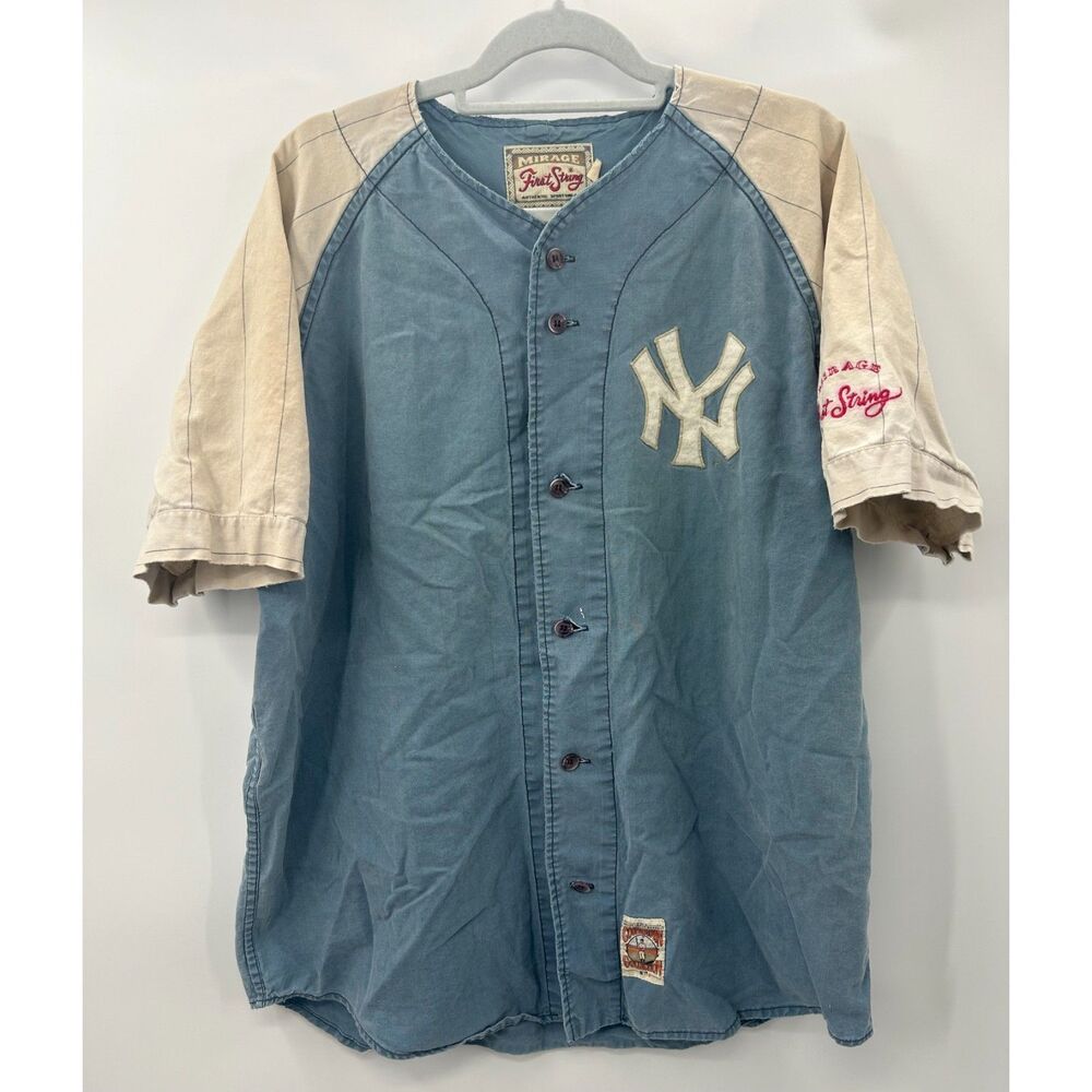 VTG NY Yankees 1961 Throwback Cooperstown Mirage Baseball Jersey Shirt XL Flawed - Picture 2 of 11